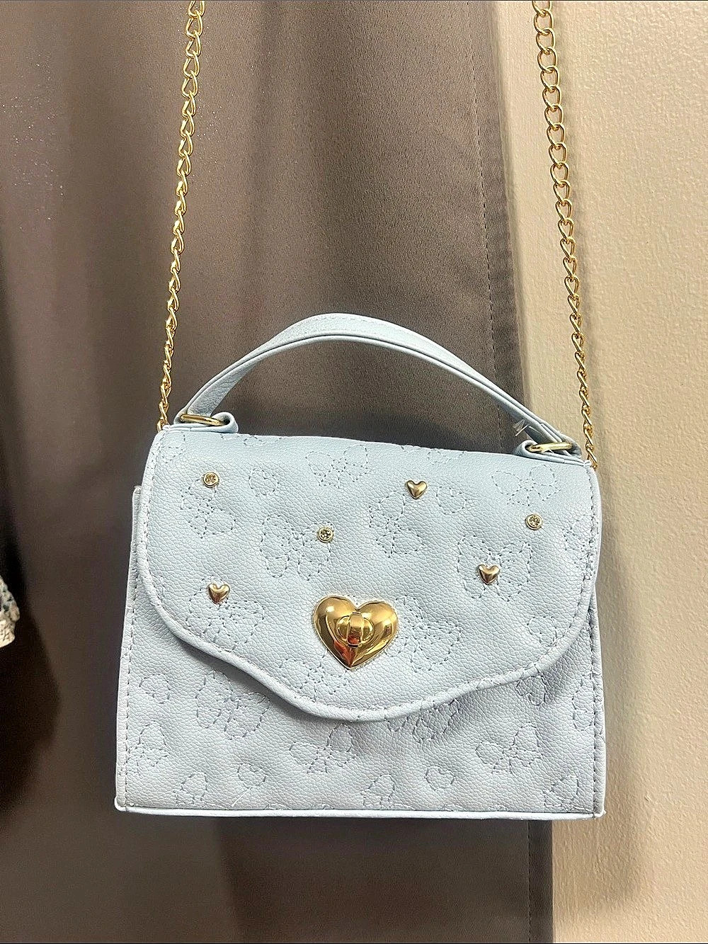 Heart Detail Shoulder Bag in Blue Like New